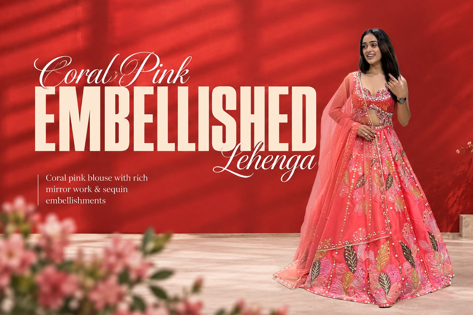 The Coral Bloom Lehenga